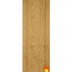 Vision Flush Internal Oak Fire Door with Walnut Inlay (pre-finished)
